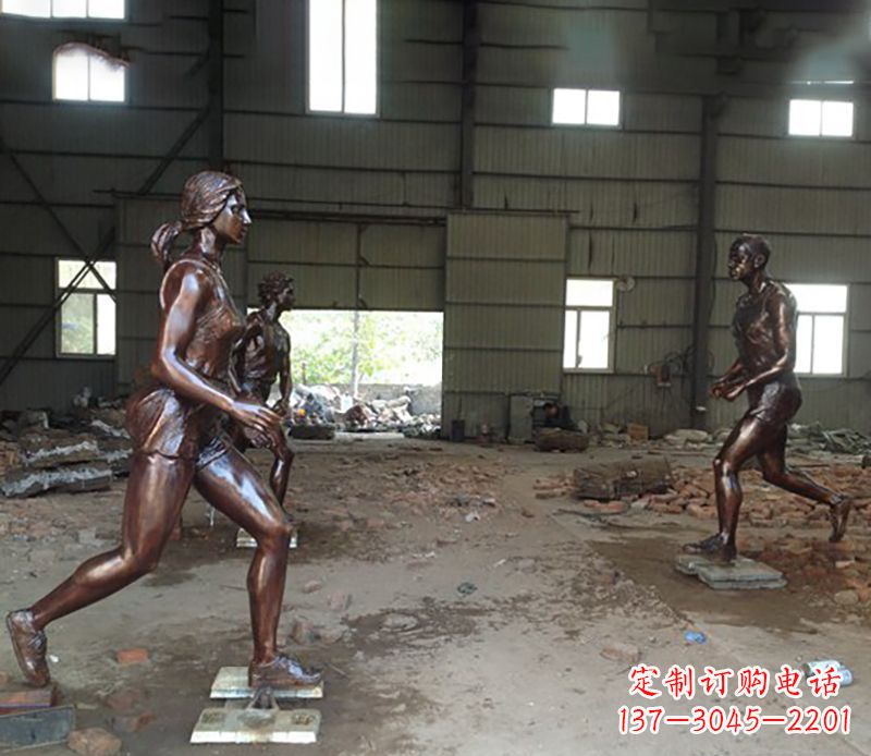 廊坊铜雕跑步女生