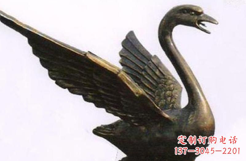 廊坊铜雕喷水天鹅公园动物雕塑