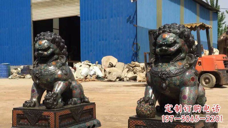 廊坊铜雕企业招财狮子雕塑摆件