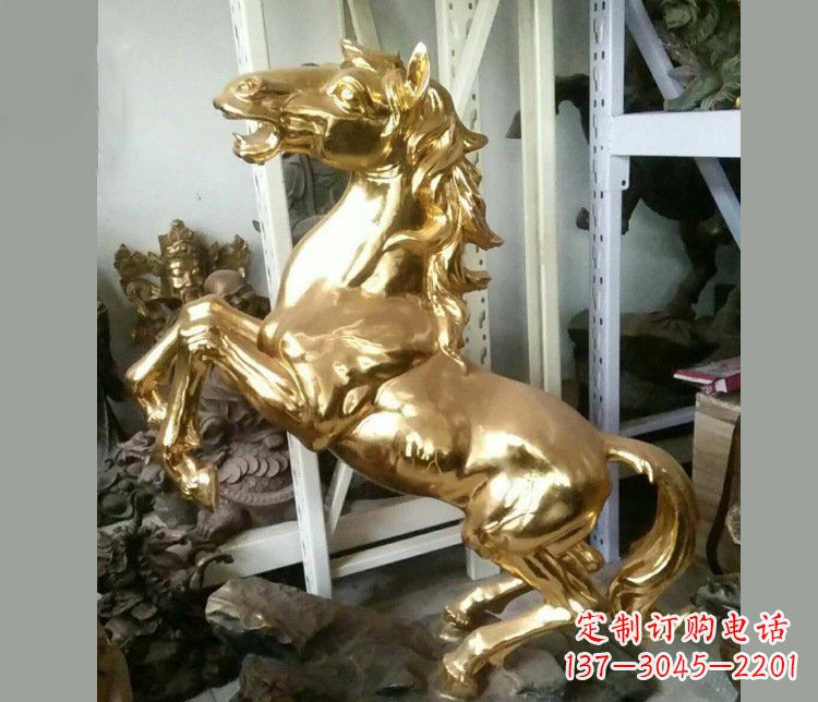 廊坊铜雕商场招财动物马雕塑 (2)
