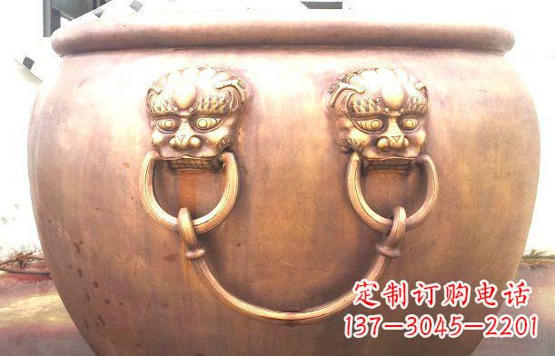 廊坊铜雕水缸寺庙景观雕塑_1