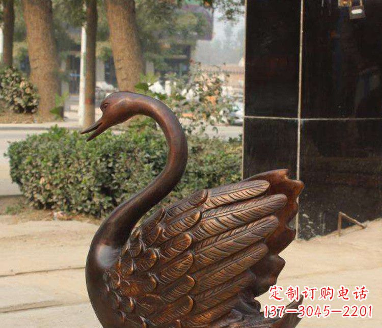 廊坊铜雕水景天鹅动物雕塑