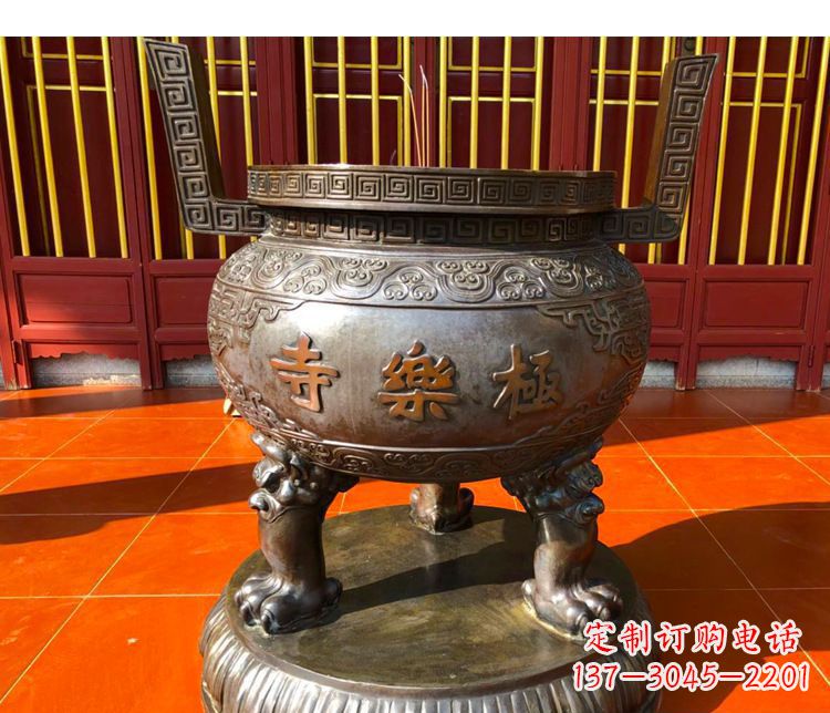 廊坊铜雕寺庙景观香炉