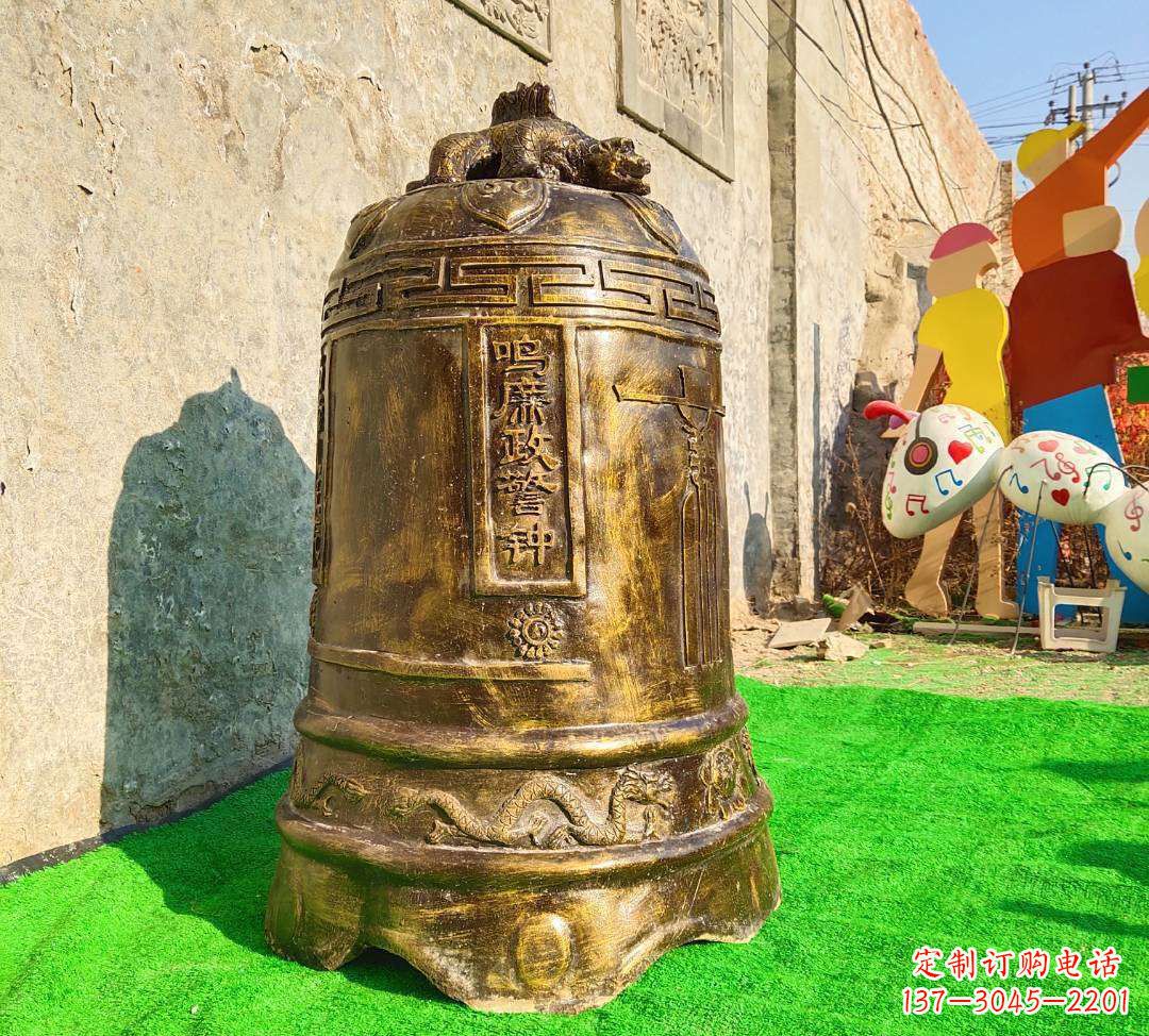 廊坊铜雕寺庙警钟雕塑摆件