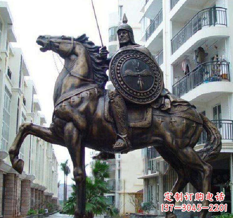 廊坊铜雕西方骑马的人物