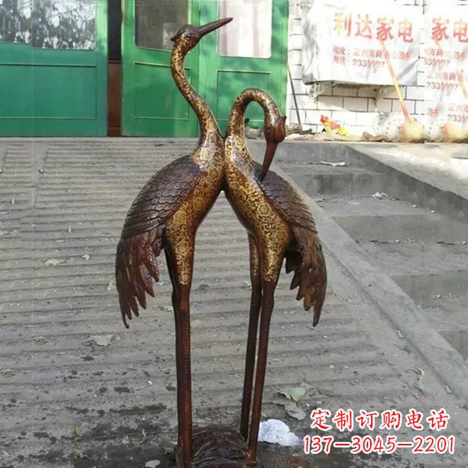 廊坊铜雕仙鹤夫妻