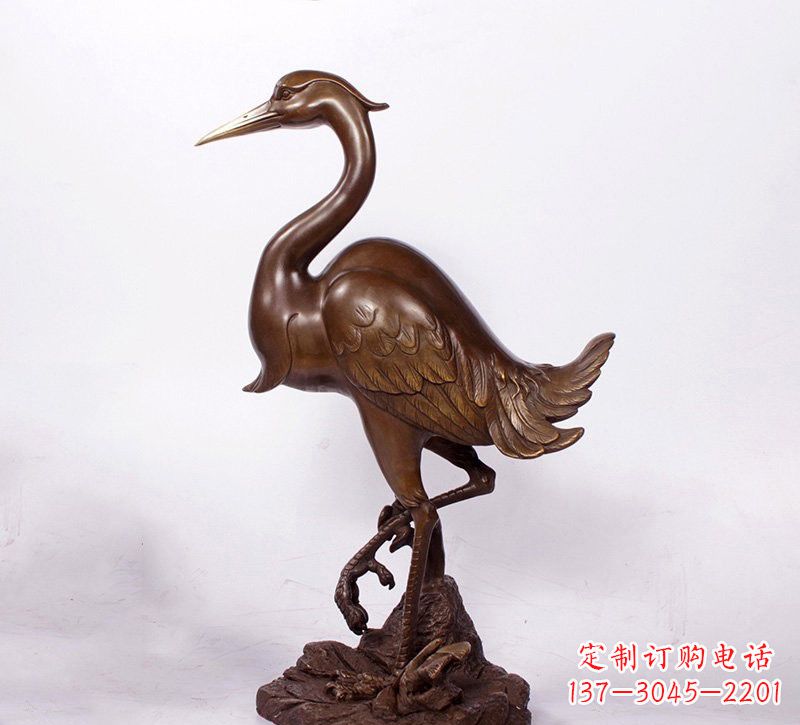 廊坊铜雕仙鹤动物雕塑