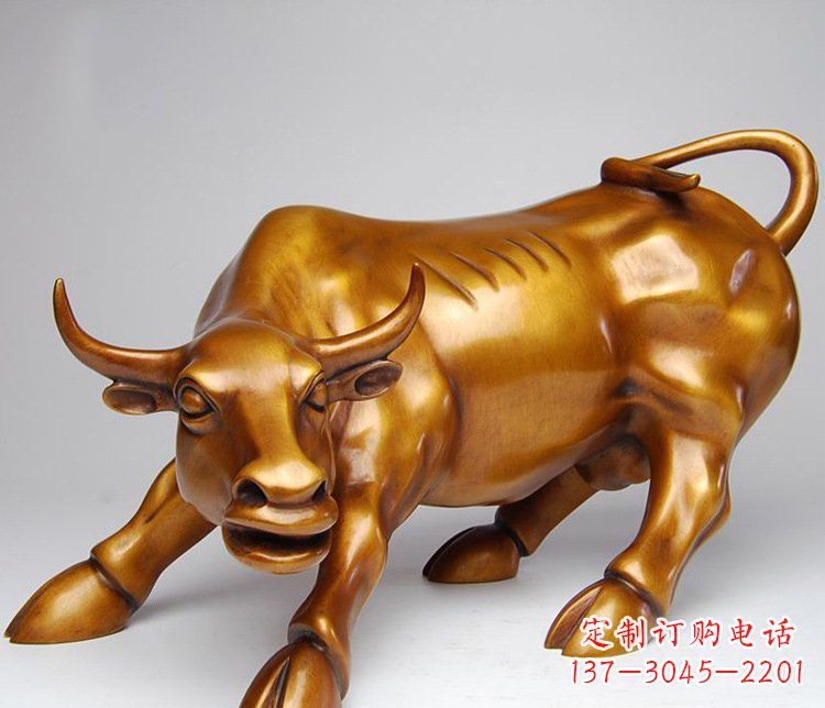 廊坊铜雕小区动物牛摆件 (2)