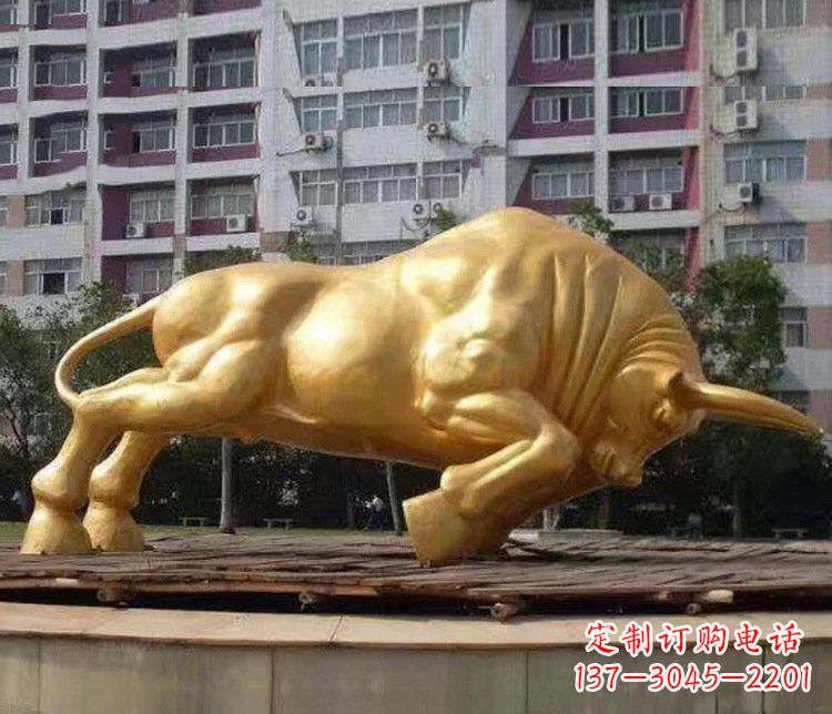 廊坊铜雕小区动物牛摆件 (3)