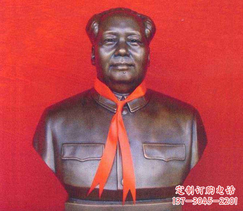 廊坊铜雕校园红领巾主席雕塑摆件
