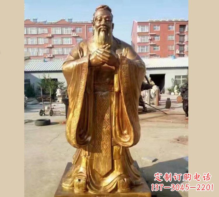 廊坊铜雕校园孔子