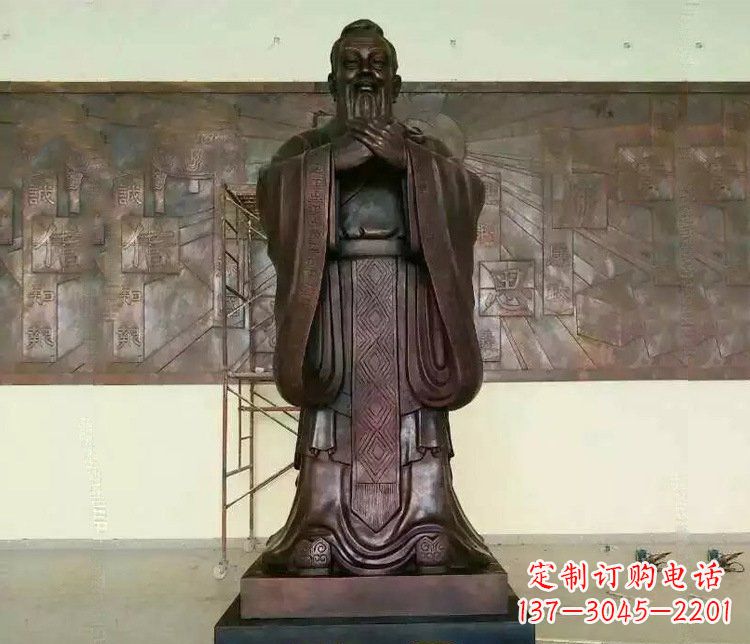 廊坊铜雕校园孔子文化雕塑摆件 (2)
