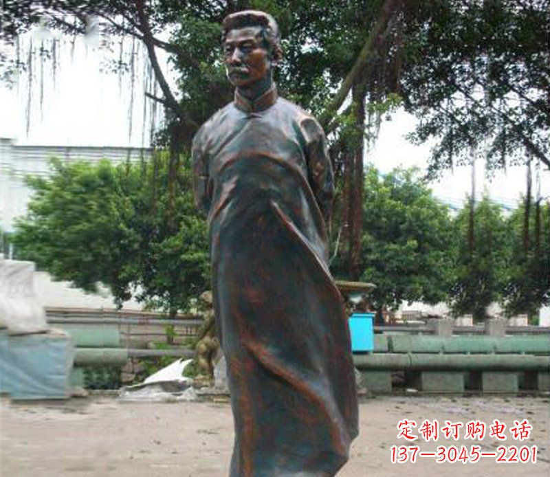 廊坊铜雕校园鲁迅人物雕像摆件