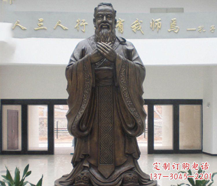 廊坊铜雕学校孔子圣人雕塑摆件 (3)