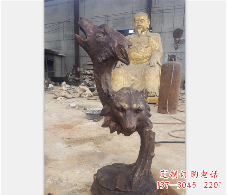 廊坊铜雕园林金钱豹动物雕塑