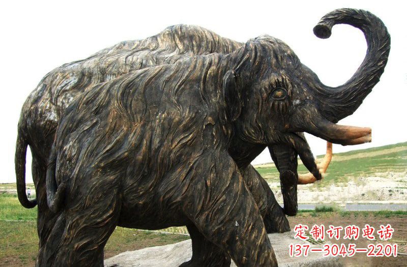 廊坊铜雕长毛象动物雕塑