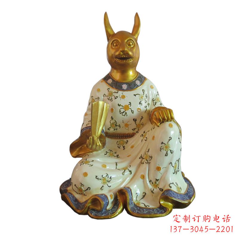 廊坊兔-玻璃钢彩绘生肖雕塑