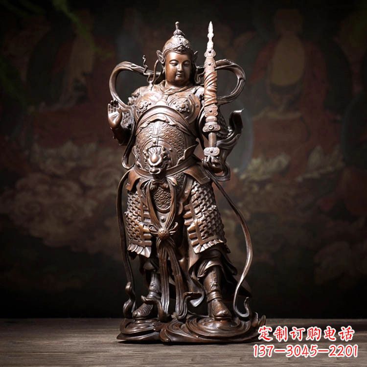廊坊托塔李靖天王铜雕