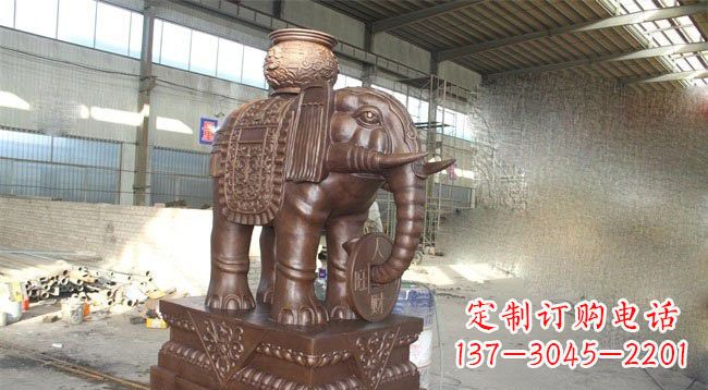 廊坊驮宝大象铜雕