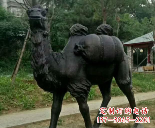 廊坊驮行李的骆驼铜雕