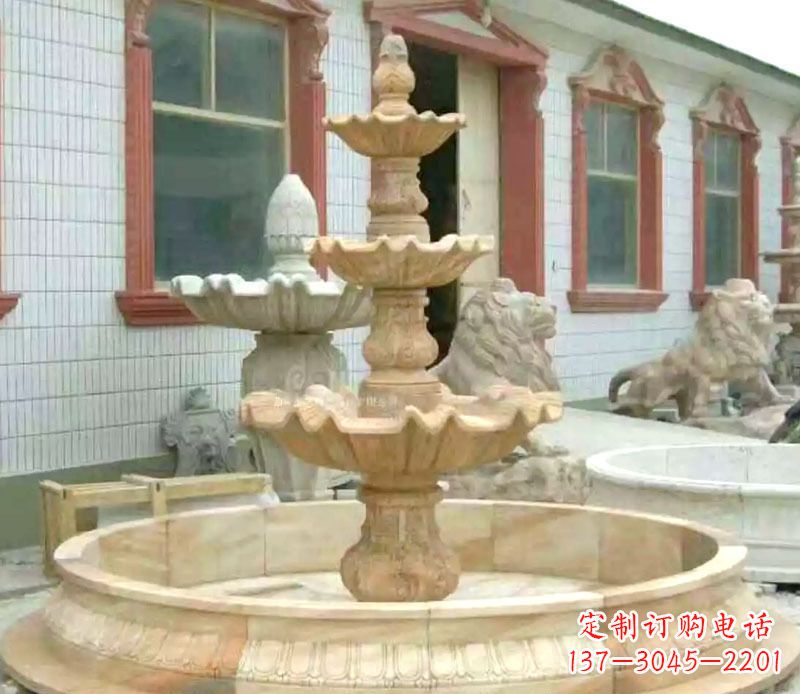 廊坊晚霞红大型喷泉石雕 (3)