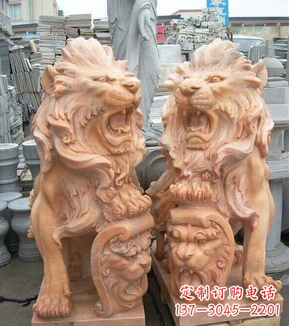 廊坊晚霞红盾牌欧式狮子