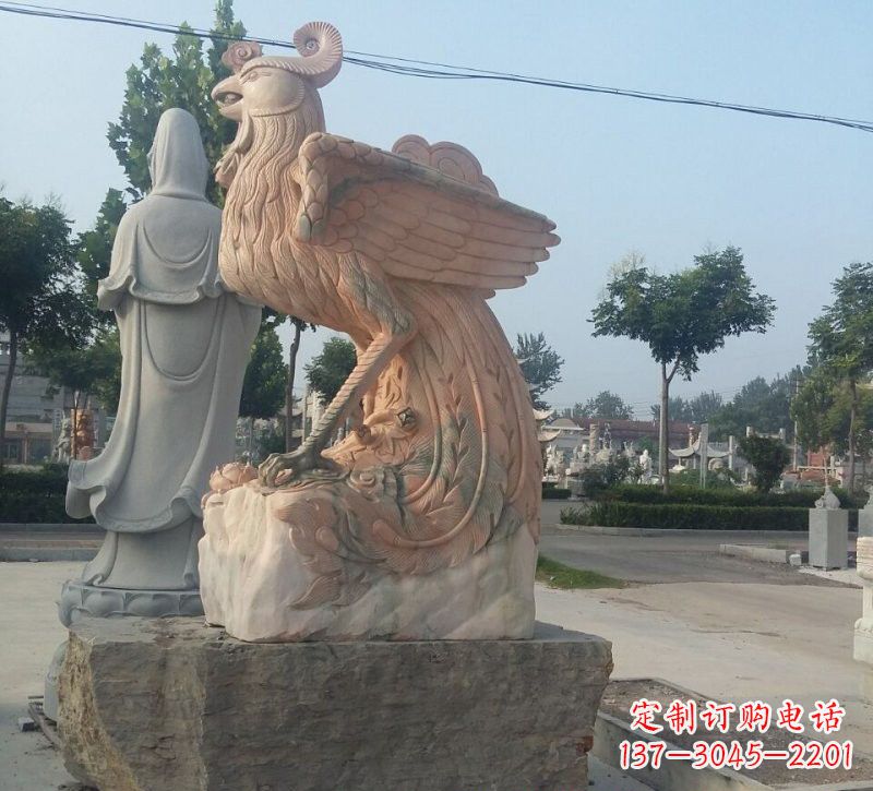 廊坊晚霞红凤凰石雕