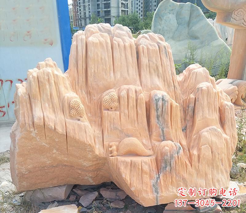 廊坊晚霞红景观假山雕塑