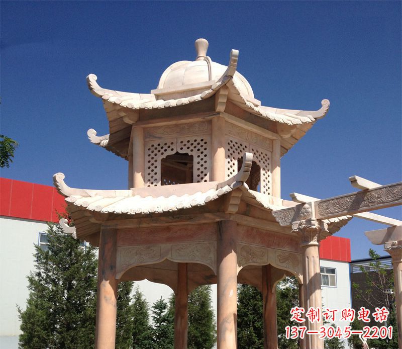 廊坊晚霞红景观凉亭雕塑