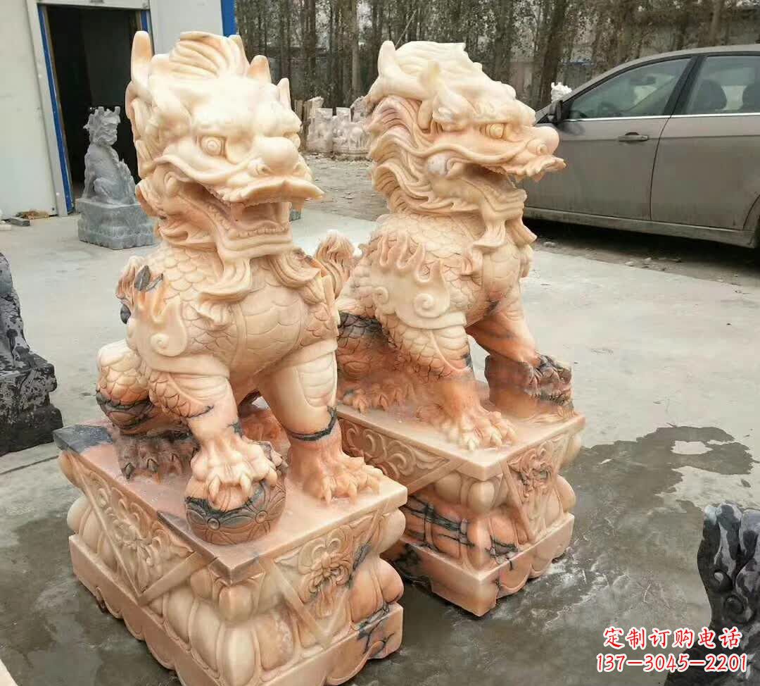 廊坊晚霞红酒店麒麟门墩