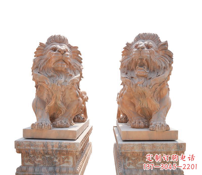 廊坊晚霞红欧式狮子雕塑