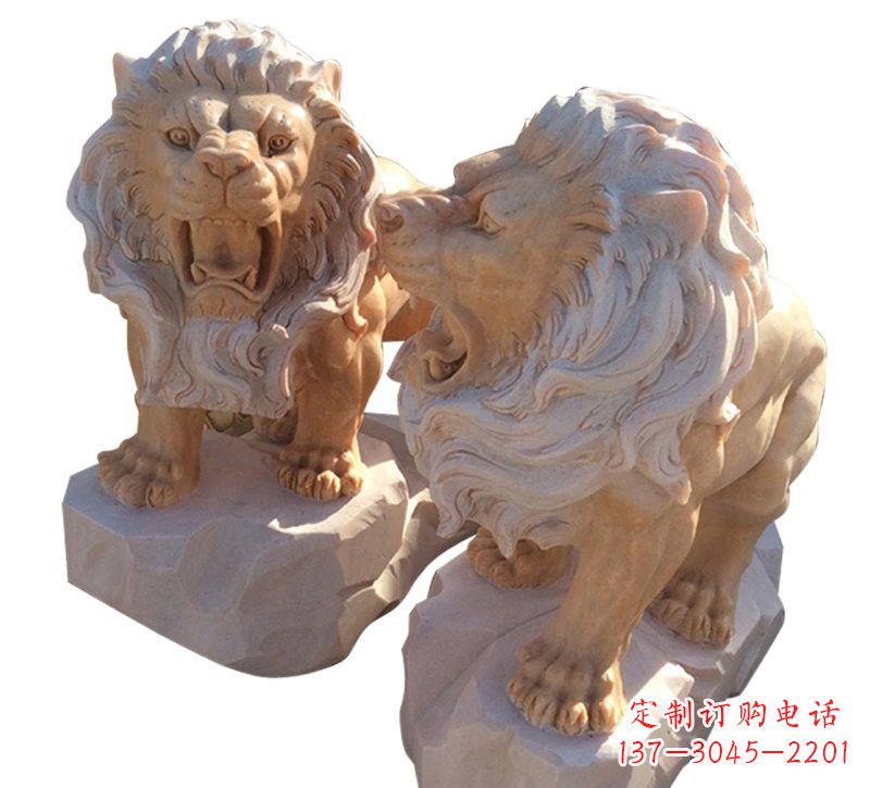 廊坊晚霞红欧式西洋狮子雕塑