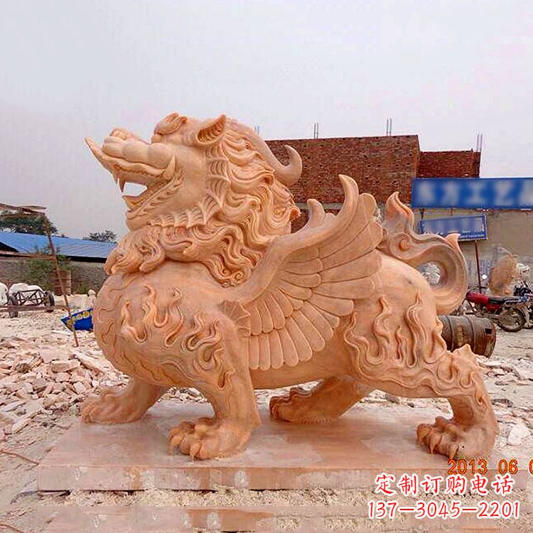廊坊晚霞红貔貅雕塑