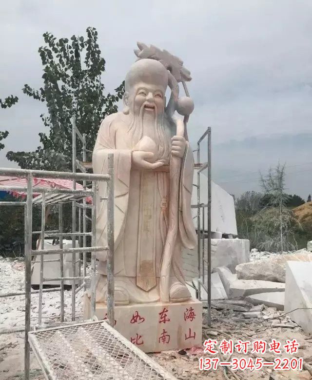 廊坊晚霞红神像老寿星雕塑