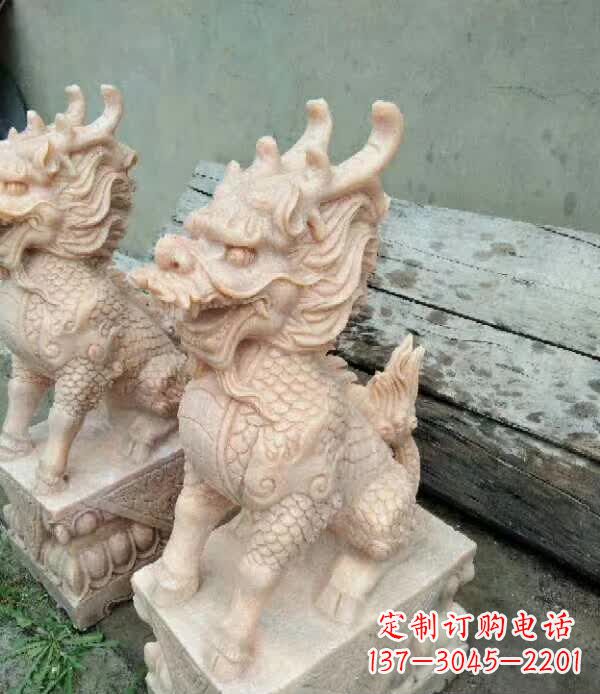 廊坊晚霞红石雕麒麟