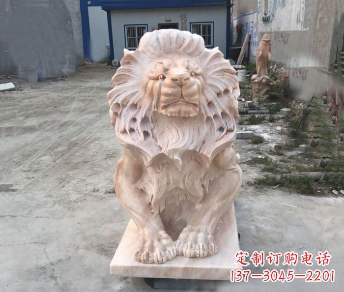 廊坊晚霞红西洋欧式狮子石雕