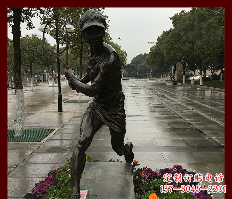 廊坊网球运动人物铜雕