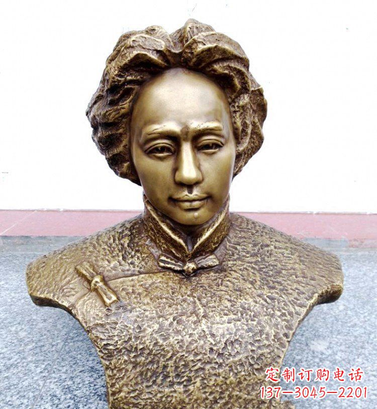 廊坊伟人毛主席头像铜雕