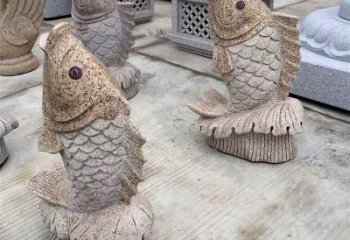 廊坊花岗岩石雕-鲤鱼雕塑