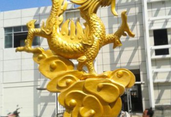 廊坊鎏金青铜龙雕，璀璨造型，象征力量！