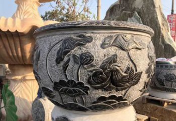 廊坊荷花浮雕鱼缸雕塑，让空间更加生机勃勃