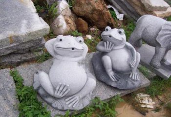 廊坊别具一格的青石青蛙喷水雕塑