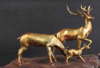 廊坊三只小鹿公园动物铜雕，把自然气息带回家