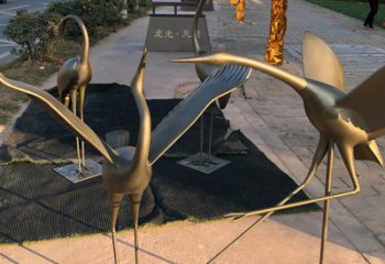 廊坊上海不锈钢动物鹤雕塑，精美绝伦