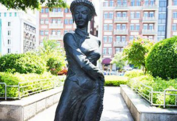 廊坊民族风情女性青铜雕塑