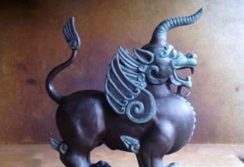 廊坊传承中国神兽文化的独角兽铜雕塑