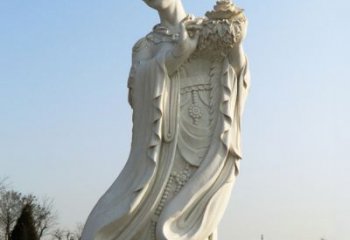 廊坊古典美女雕塑——十二花神之四月牡丹杨玉环汉白玉