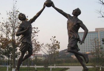 廊坊铜雕打篮球人物