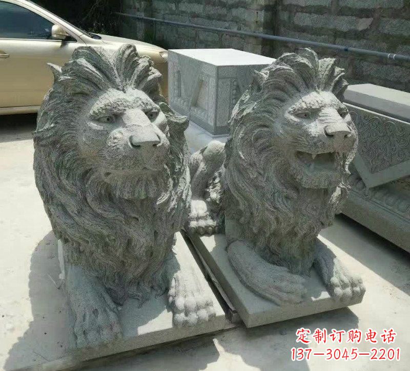廊坊卧式狮子石雕
