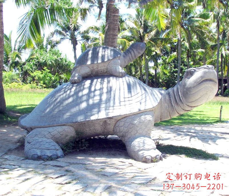廊坊乌龟母子石雕